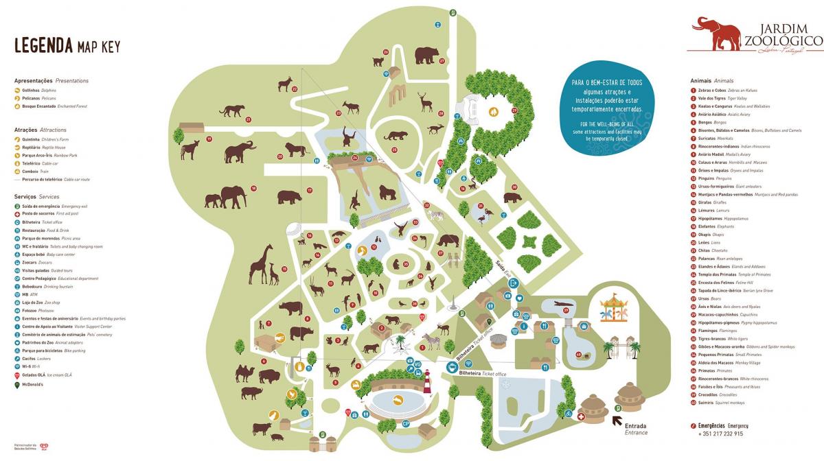 خريطة حديقة حيوان لشبونة