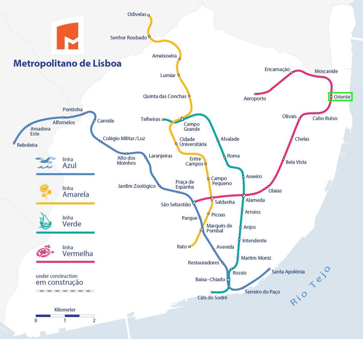 لشبونة أورينت محطة قطار خريطة