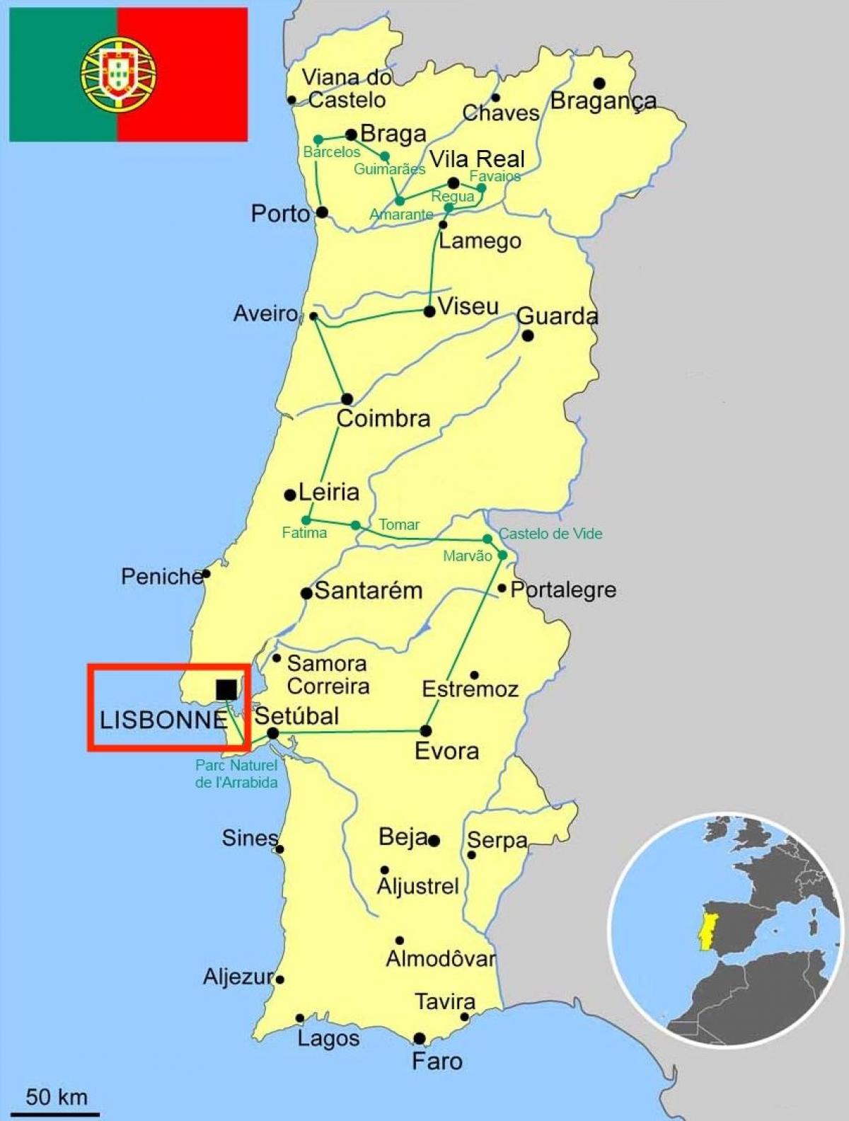 لشبونة البرتغال خريطة