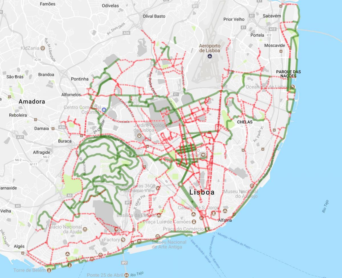 خريطة لشبونة الدراجة